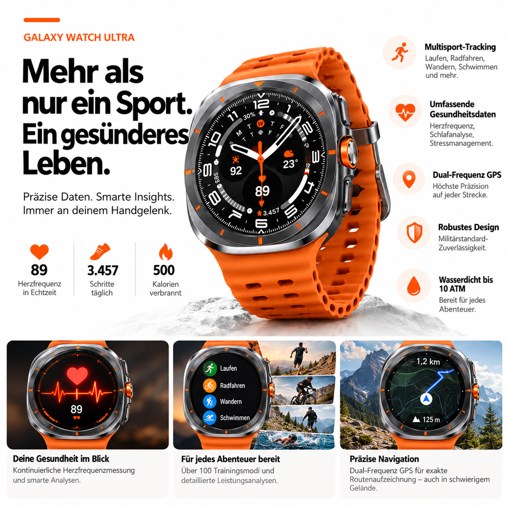 Samsung Galaxy Watch Ultra Smartwatch – GPS, LTE, Fitness & lange Akkulaufzeit