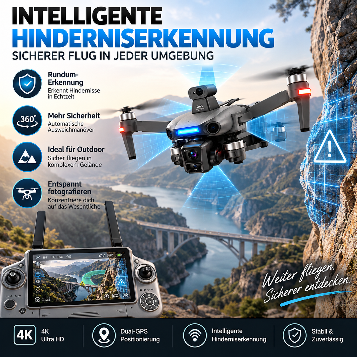 Profi Wärmebild-Drohne mit 4K Kamera, Infrarot & GPS, für Jagd, Sicherheit und Industrie