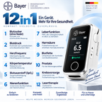 Misuratore di glicemia Bayer senza puntura 12-in-1 – Dispositivo digitale per la glicemia e i valori sanitari