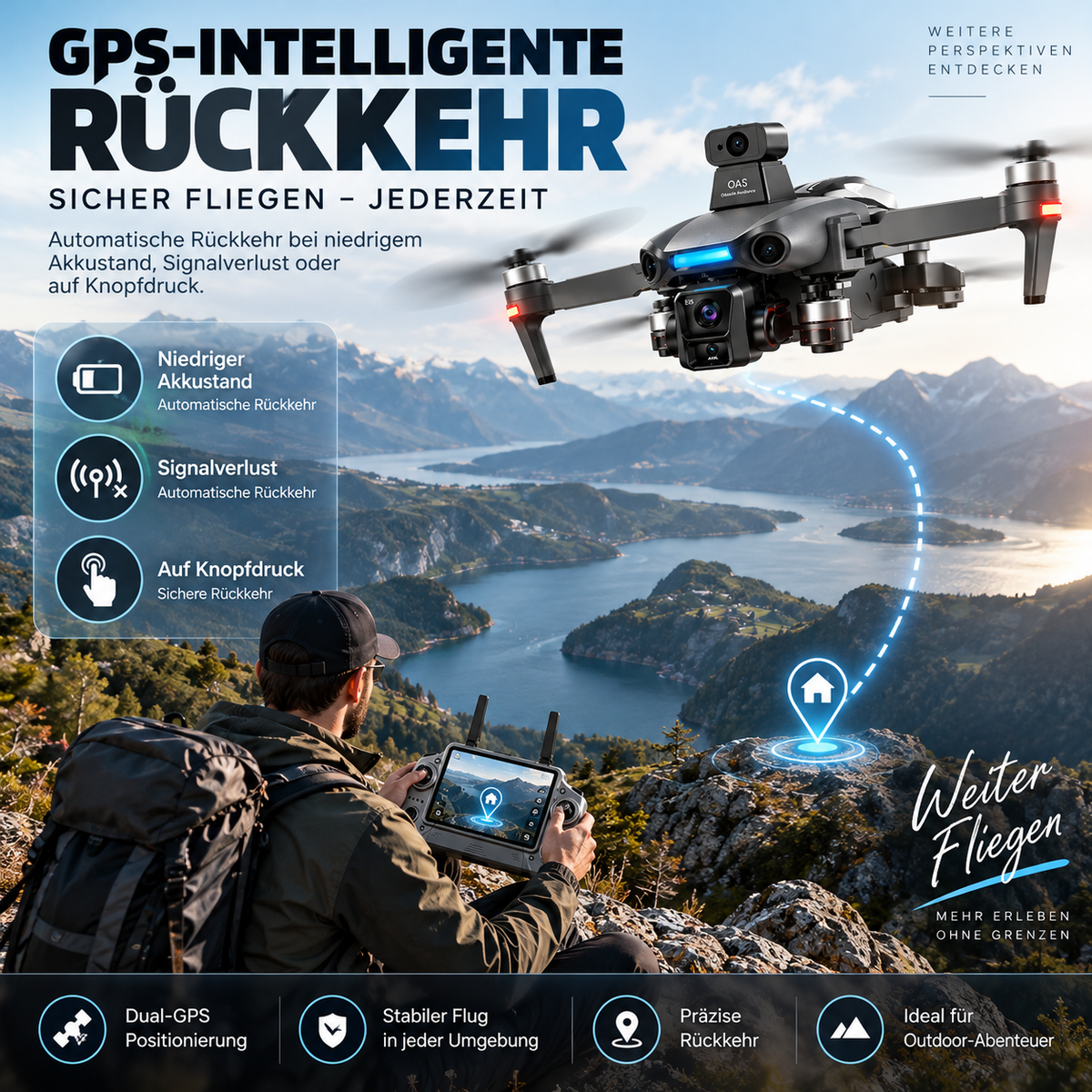 Profi Wärmebild-Drohne mit 4K Kamera, Infrarot & GPS, für Jagd, Sicherheit und Industrie