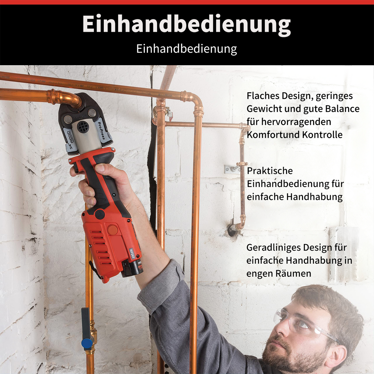 Elektrische hydraulische Presszange – Akku-Crimpzange für Kabelschuhe und Verbinder