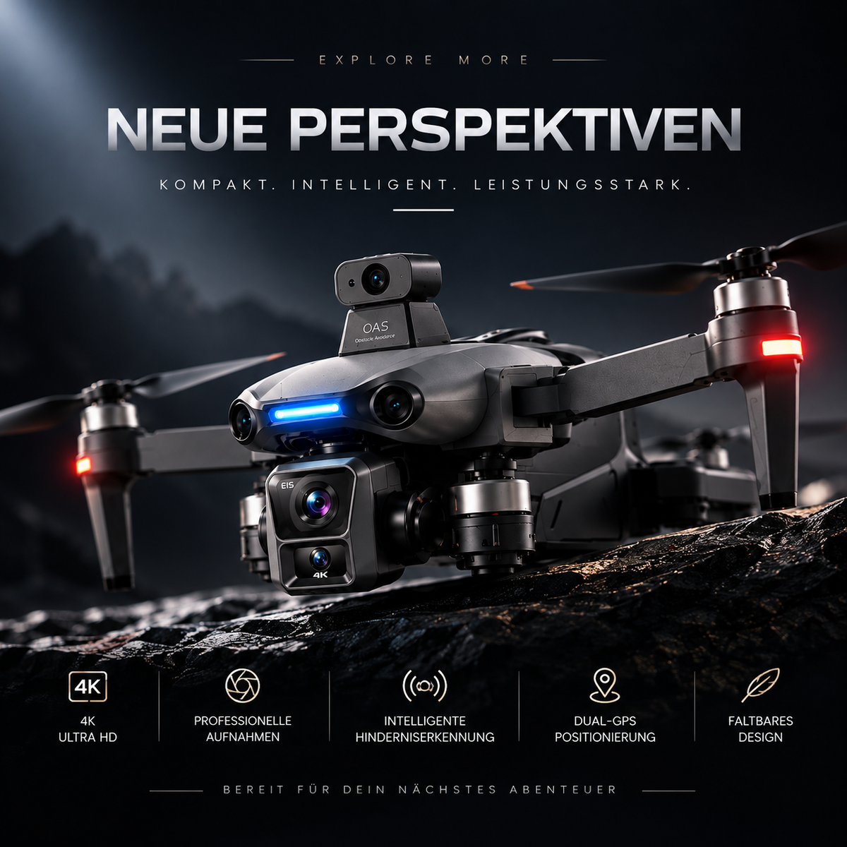 Profi Wärmebild-Drohne mit 4K Kamera, Infrarot & GPS, für Jagd, Sicherheit und Industrie