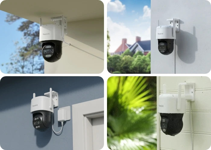 Mehrere Montagepositionen der Reolink TrackMix WiFi